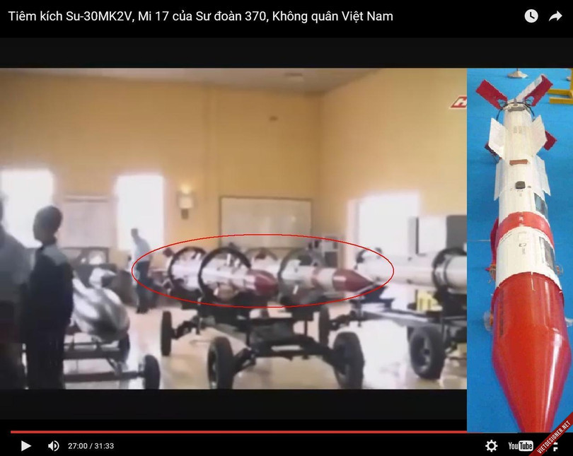 Tên lửa RVV-AE của không quân Việt Nam xuất hiện trong phóng sự