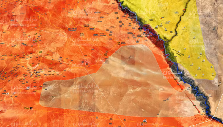 Bản đồ chiến sự Mayadeen - AlBukamal, lực lượng Tiger cách thành phố 35 km - ảnh Muraselon