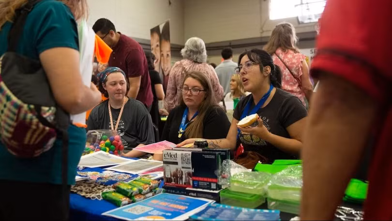 Một hội chợ việc làm tổ chức tại Mỹ hồi đầu tháng 6/2023 (Ảnh: Zuma)