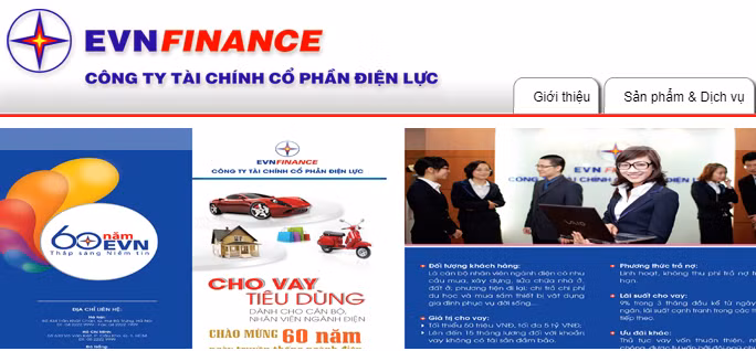 Ảnh chụp trang chủ EVNFC Ảnh chụp trang chủ EVNFC