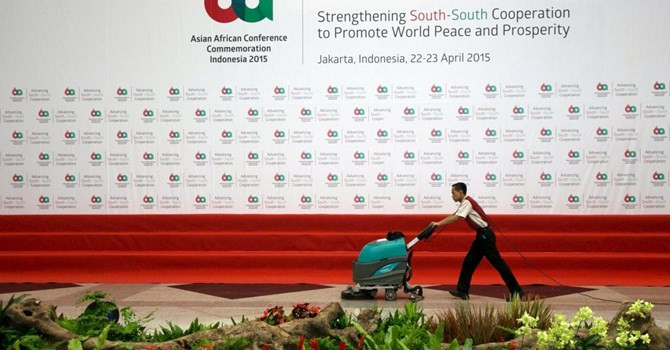 Logo Thượng Đỉnh Á -Phi 2015. Ảnh Reuters