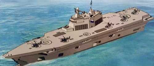 Bản vẽ phác thảo thiết kế tàu sân bay trực thăng Lavina. Ảnh: KSRC