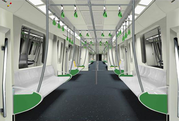 Phối cảnh nội thất đoàn tàu đường sắt Cát Linh