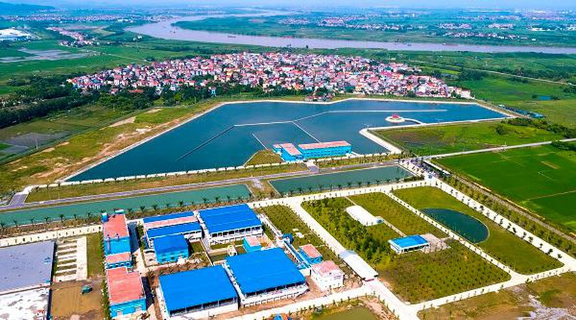 Dự án Nhà máy nước mặt Sông Đuống nhìn từ trên cao (Ảnh: Internet)