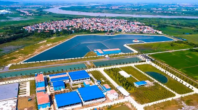 Dự án Nhà máy nước mặt Sông Đuống nhìn từ trên cao (Ảnh: Internet)