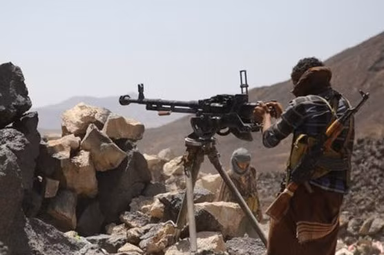 Chiến binh Houthi sử dụng súng máy hạng nặng DKSh tấn công Liên minh quân sự Ả rập Xê út ở Yemen. Ảnh minh họa South Front