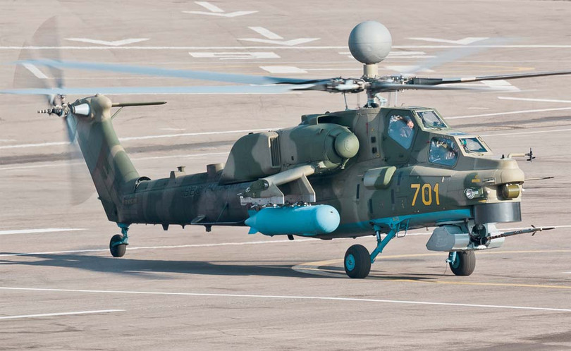 Trực thăng tấn công Mi-28NM Thợ săn đêm có mặt ở Syria thử nghiệm. Ảnh Izvesti