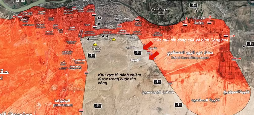 Bản đồ chiến sự thành phố Deir Ezzor ngày 01.02.2017