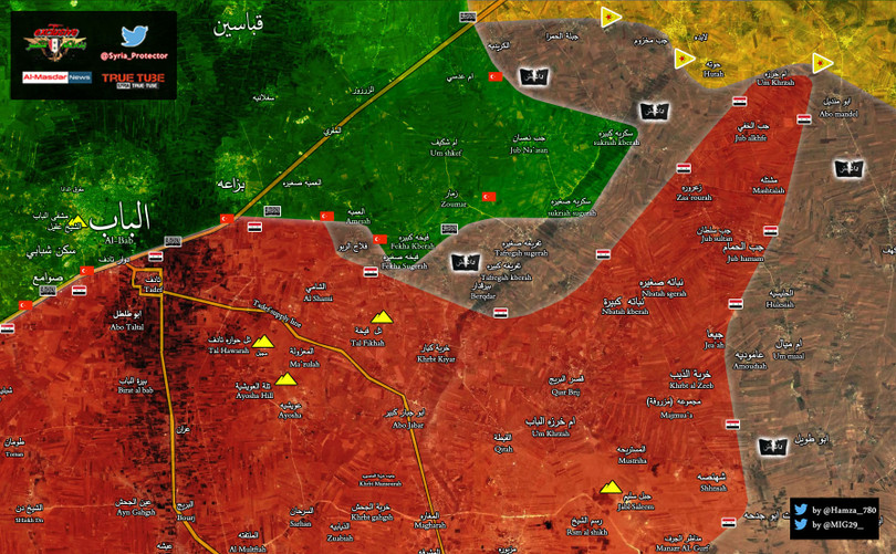 Chiến tuyến khu vực chiến thuật phía đông thành phố Aleppo sáng ngày 27.02.2017
