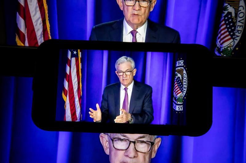 Chủ tịch Fed Jerome Powell trong họp báo ngày 16/3 - Ảnh: Bloomberg. Chủ tịch Fed Jerome Powell trong họp báo ngày 16/3 - Ảnh: Bloomberg.