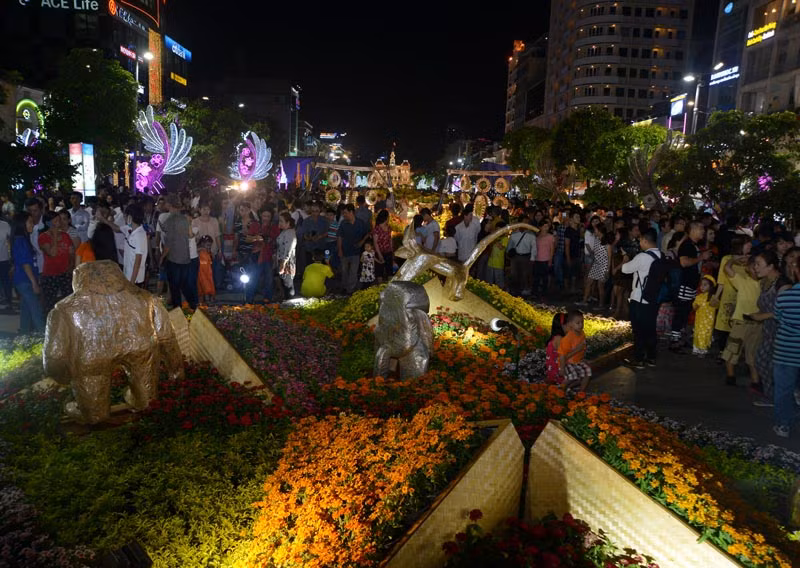 Tân Bí thư Đinh La Thăng dạo đường hoa, chụp selfie với người Sài Gòn ảnh 9