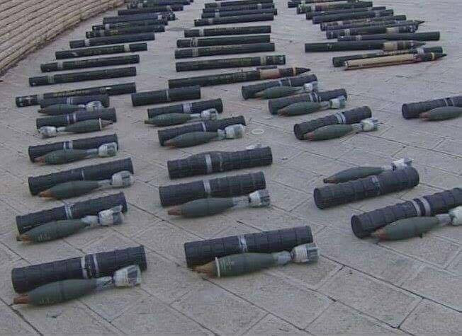 Đạn súng cối 81 mm và rockets thu giữ được có nguồn gốc từ Pháp