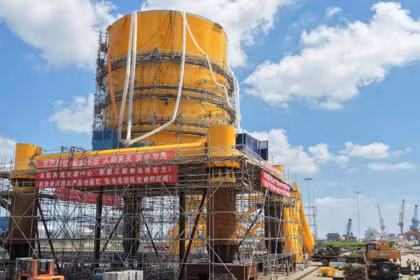 Trung tâm dữ liệu dưới nước đang được Highlander phát triển và thi công tại một xưởng đóng tàu ở Nam Thông, tỉnh Giang Tô. Ảnh: SCMP.