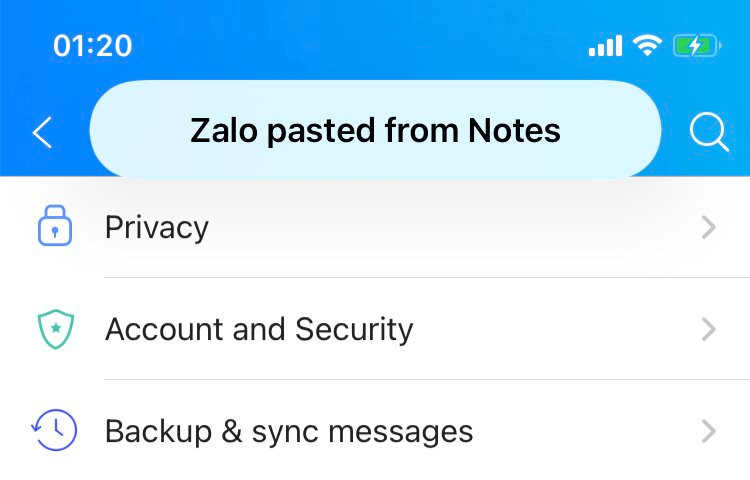 Zalo cũng bị iOS phát hiện "dò" thông tin trên bộ nhớ tạm. Ảnh: tinhte.vn