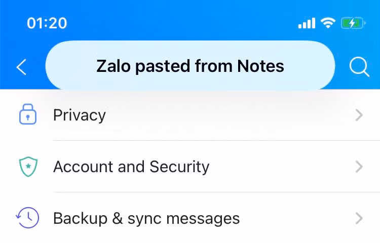 Zalo cũng bị iOS phát hiện "dò" thông tin trên bộ nhớ tạm. Ảnh: tinhte.vn