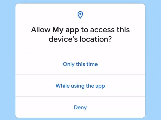 Quyền truy cập vào các ứng dụng nhạy cảm được hỏi lại trong các lần sử dụng kế tiếp.