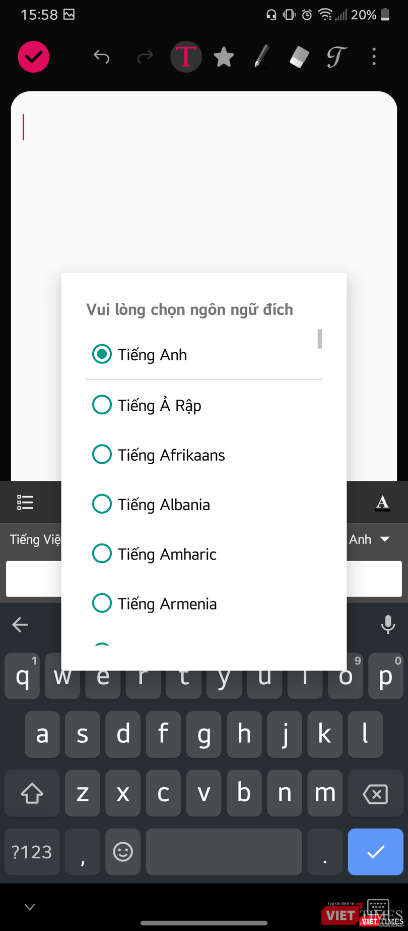 Tính năng dịch trên Gboard hỗ trợ gần 100 ngôn ngữ khác nhau.