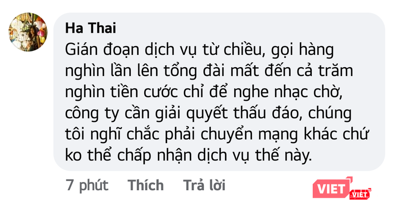Những bình luận bức xúc của khách hàng.