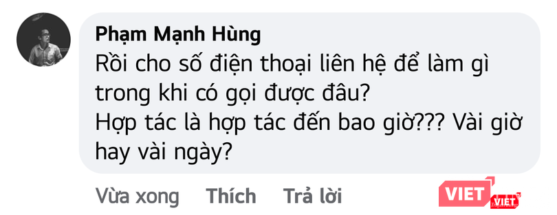 Khách hàng bức xúc khi không liên hệ được với tổng đài khi gặp sự cố.