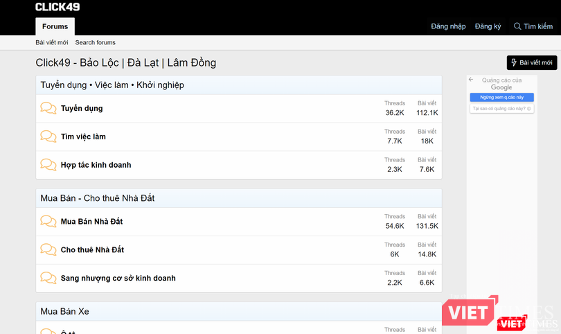 Trang web vi phạm với tên miền click49.net Trang web vi phạm với tên miền click49.net