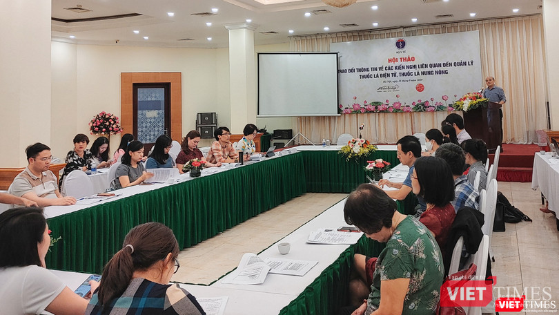 Hội thảo trao đổi thông tin về các kiến nghị liên quan đến quản lý thuốc lá điện tử, thuốc lá nung nóng diễn ra tại Hà Nội chiều 25/9. Hội thảo trao đổi thông tin về các kiến nghị liên quan đến quản lý thuốc lá điện tử, thuốc lá nung nóng diễn ra tại Hà Nội chiều 25/9.