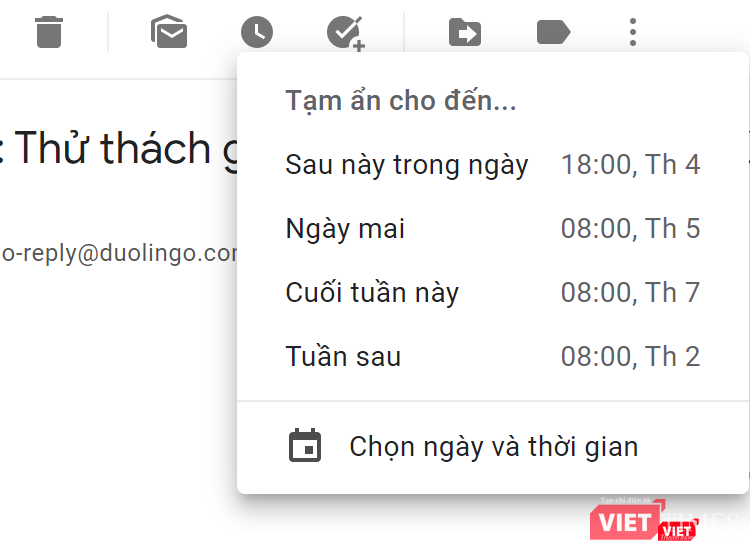 Thiết lập báo lại cho các thư quan trọng. Thiết lập báo lại cho các thư quan trọng.