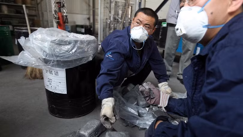 Đất hiếm tại một nhà máy sản xuất ở Trung Quốc (Ảnh: NewAPI) Đất hiếm tại một nhà máy sản xuất ở Trung Quốc (Ảnh: NewAPI)