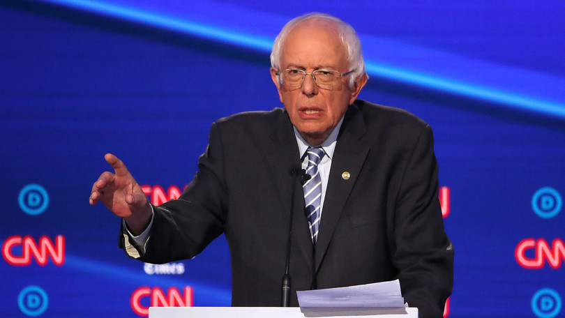 Ông Sanders bỗng dưng nhận được tin vui vào cuối buổi tranh luận (Ảnh: FT) Ông Sanders bỗng dưng nhận được tin vui vào cuối buổi tranh luận (Ảnh: FT)