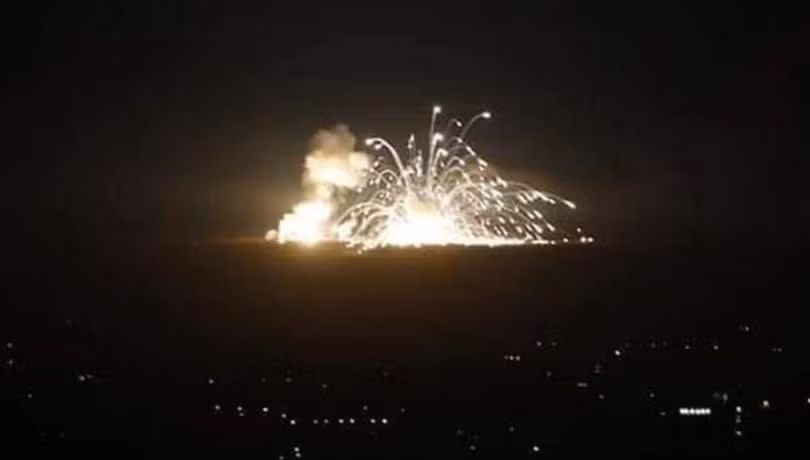 Một vụ không kích mà IAF thực hiện nhằm vào ngoại ô thủ đô Damascus (Ảnh: Getty)