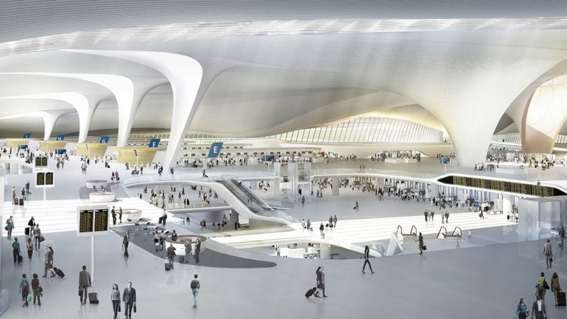 Khi vận hành hoàn toàn, Daxing có thể tiếp nhận 100 triệu hành khách và 4 triệu tấn hàng hóa mỗi năm (Ảnh: CNN)