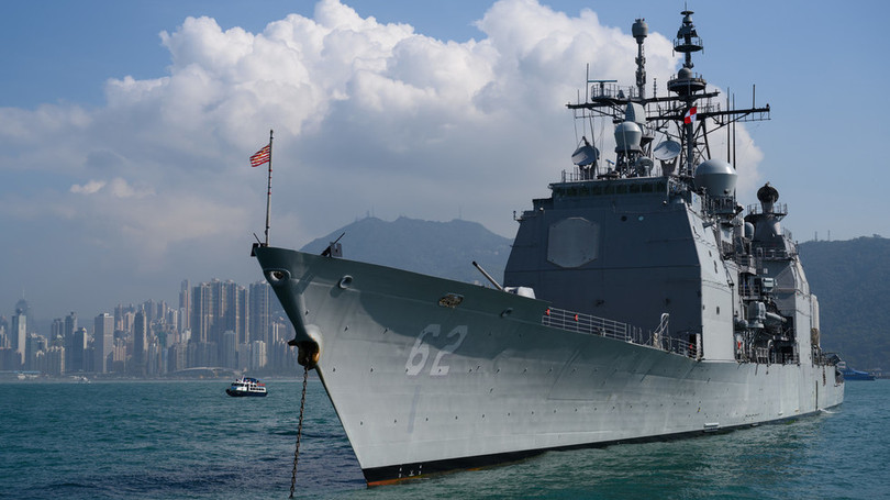 Tàu khu trục tên lửa dẫn đường USS Chancellorsville (Ảnh: RT)