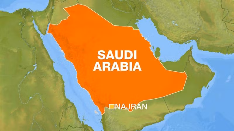 Vị trí tỉnh Najran nằm sát biên giới hai nước (Ảnh: Aljazeera)