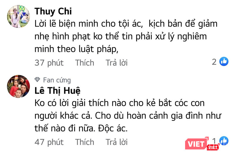 Những bình luận bức xúc của cư dân mạng.