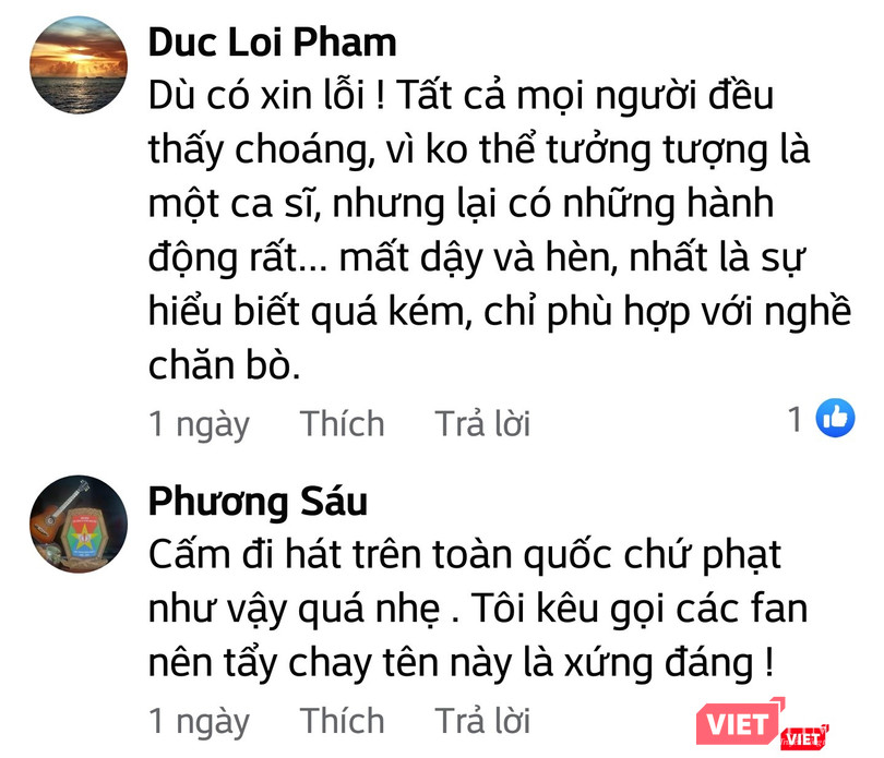 Những bình luận bức xúc của cư dân mạng.