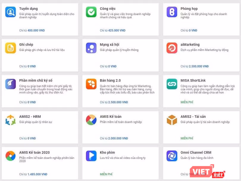 Chợ ứng dụng trên MISA AMIS.