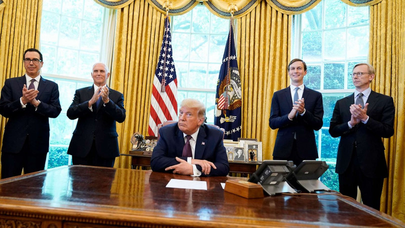 Tổng thống Trump tuyên bố về thỏa thuận mới giữa Bahrain và Israel tại Nhà Trắng (Ảnh: ABC News)