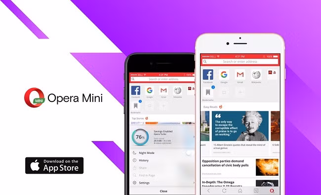 Opera Mini cho iOS được làm mới trước ngày ra mắt iPhone 8 (ảnh: Phone Arena)