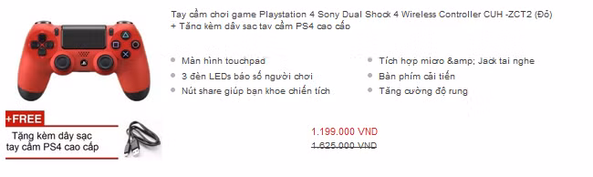 Giá một chiếc DualShock 4 rơi vào khoảng 1 triệu đồng