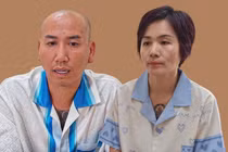 Phú Lê và vợ Lã Thúy Kiều làm việc với công an. Ảnh ghép từ ảnh cơ quan công an cung cấp.