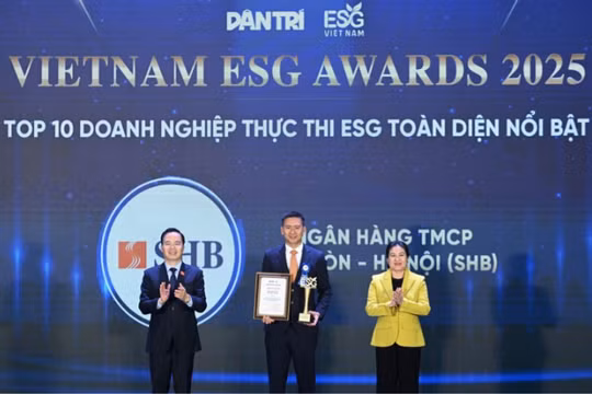 SHB được vinh danh TOP 10 doanh nghiệp thực thi ESG toàn diện nổi bật