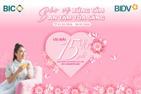 BIC ưu đãi 15% phí bảo hiểm sức khoẻ cao cấp mừng Ngày Quốc tế Phụ nữ