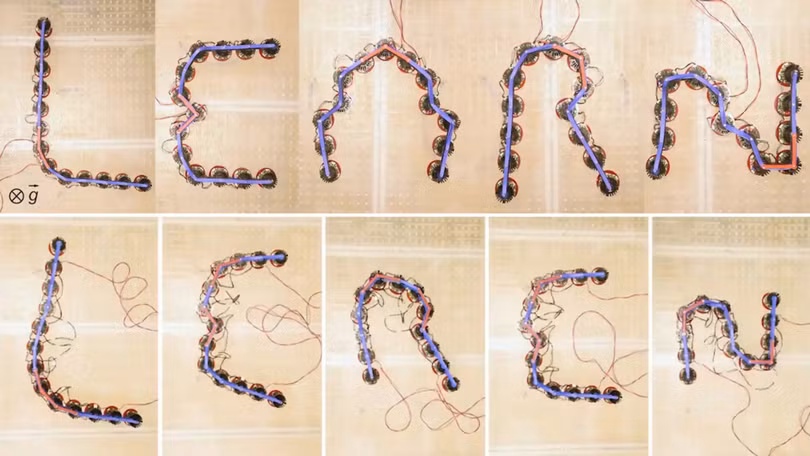 Các siêu vật liệu mới đã học được các chữ cái tạo thành chữ 'learn' (học) và 'leren' trong tiếng Hà Lan. Ảnh: IE.