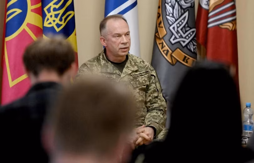 Ông Oleksandr Syrsky, đang nói chuyện với các nhà báo trong một cuộc họp ở Kiev vào ngày 22/6/2025. Ảnh: AFP.