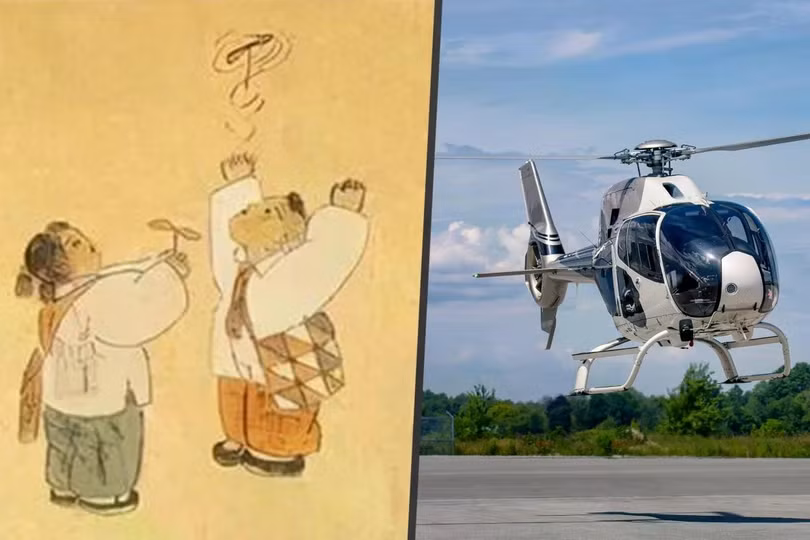 Chong chóng tre là một thiết bị đến từ bộ manga Doraemon nổi tiếng thế giới. Nguồn gốc của nó bắt nguồn từ Trung Quốc cổ đại và được cho là đã ảnh hưởng đến thiết kế máy bay trực thăng hiện đại. Ảnh: SCMP.