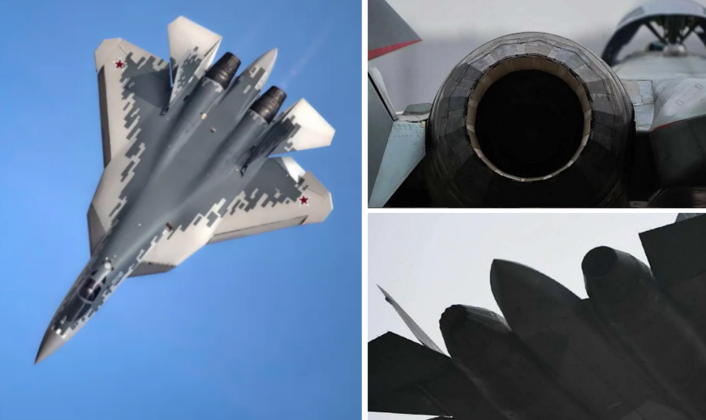 Máy bay chiến đấu Su-57 và động cơ Project 177. Ảnh: MW.