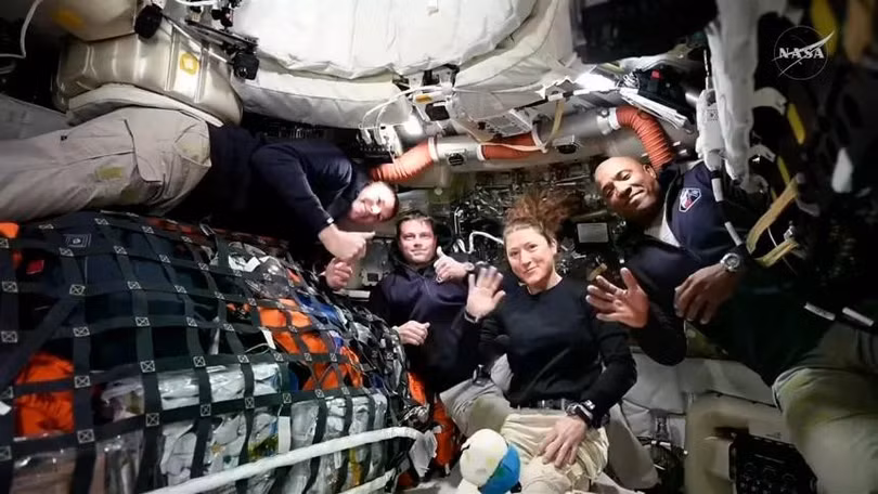 Các phi hành gia trong sứ mệnh Artemis II trên tàu Orion. Ảnh: NASA.