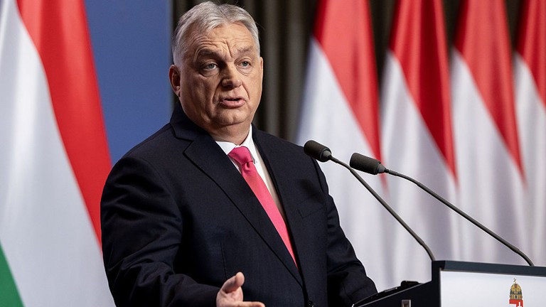 Thủ tướng Hungary Viktor Orban phát biểu tại cuộc họp báo thường niên ở Budapest, Hungary, ngày 5/1. Ảnh: Getty.