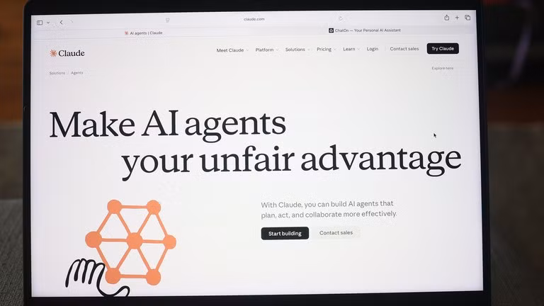 Trang web giới thiệu về mô hình AI Claude do Anthropic phát triển. Ảnh: Getty.