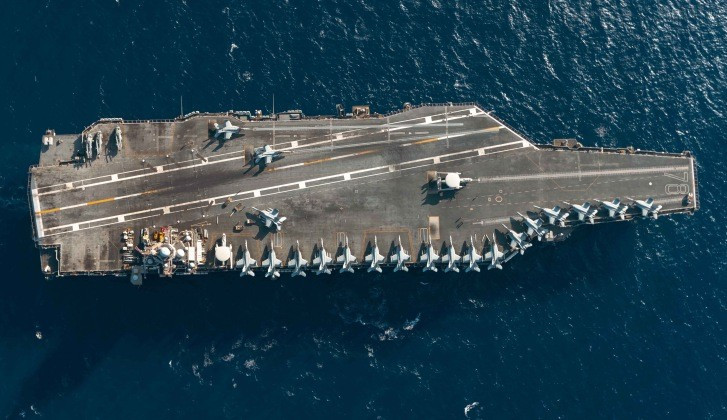 Siêu tàu sân bay USS Gerald Ford của Hải quân Mỹ. Ảnh: MW.