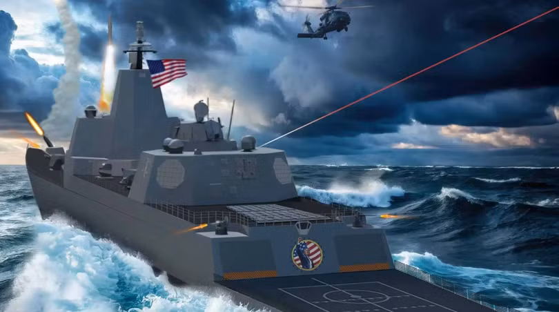 Ảnh đồ họa về chiến hạm lớp Trump mới được công bố. Ảnh: IE.